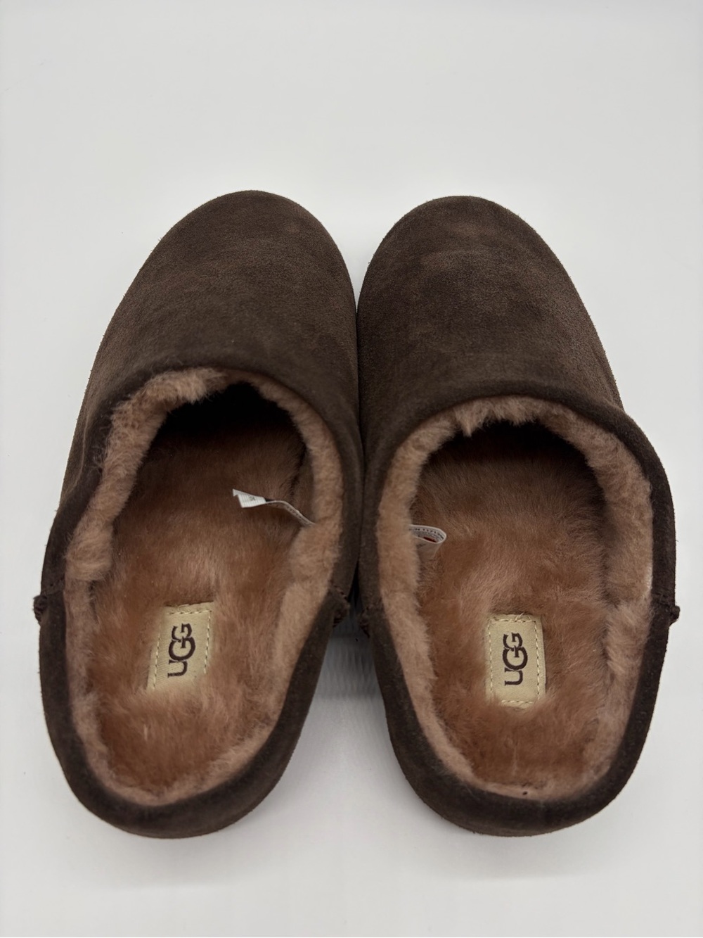 NWOB UGG Elea Slip-On Women’s Size 11 Brown Shearling Clogs Mules Slippers